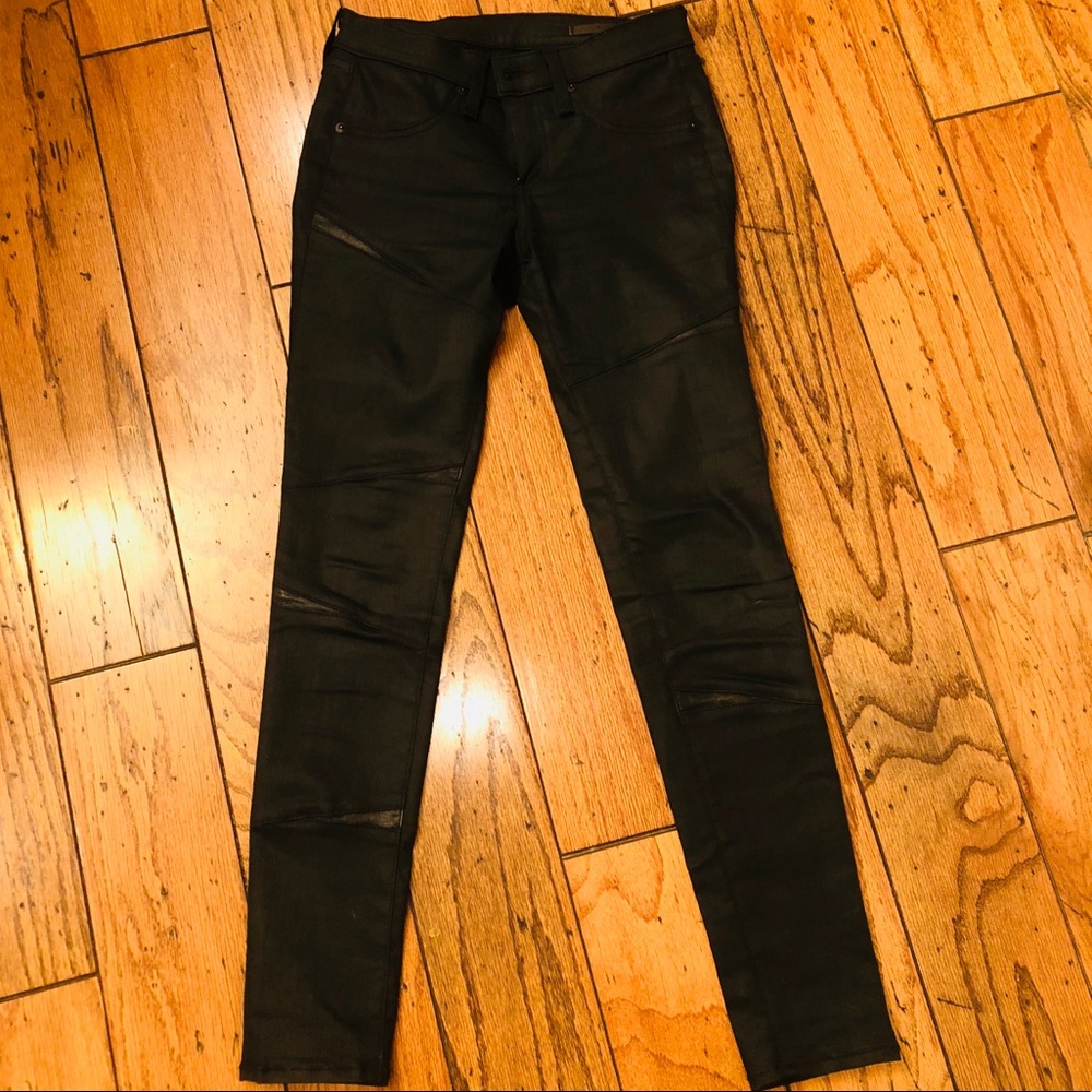 rag&bone black leather and denim jeans - Picture 2 of 8